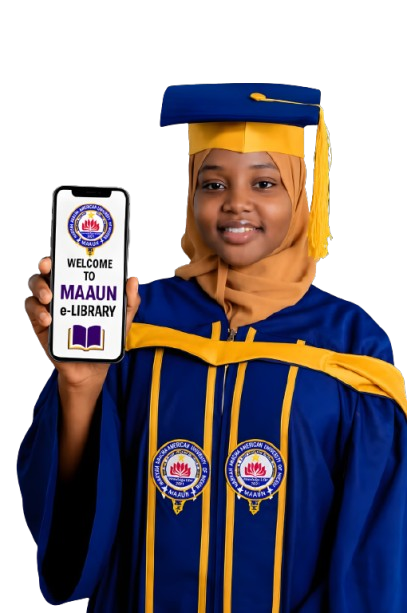 MAAUN student using the E-Library platform